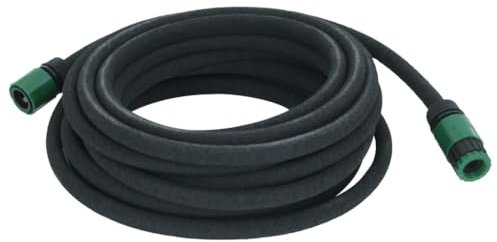 vidaXL Tuyau d'arrosage de jardin noir 0,6 10 m caoutchouc