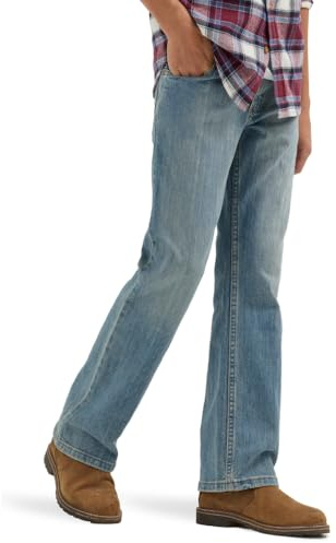 Wrangler Boys' Boot Cut (Waldon) Jeans, Stonewash Indigo, 14