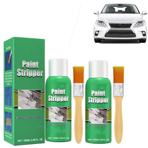 Décapant pour peinture, décapant à haute efficacité pour surfaces métalliques, décapant puissant pour bois, métal, agent de décapage de peinture avec brosse pour roue de voiture (2pcs)