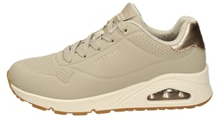 Skechers Women's Uno Golden Air Trainers, Taupe Durabuck/Silver Trim, 6 UK