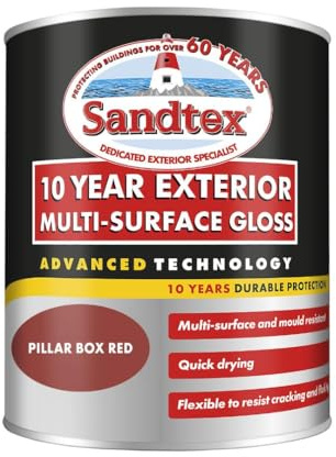 Sandtex 10 Year Exterior Multi Surface Gloss 750ml Pillar Box Red