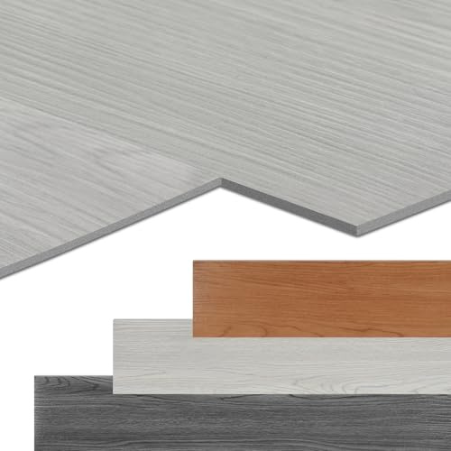 Jopassy PVC-golvbeläggning självhäftande, vinylgolv ca 10 m² 72 plattor, halkfri vattentät, golvplattor 91,5 x 15,2 cm laminatgolvbrädor, vinylplattor för golvvärme, rökgrå