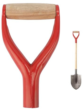 Reemplazo de la Pala de Madera de Metal de Metal de Pellet, Manija de Repuesto de Madera, Mango de Hoja Estable con Mango en D para pellets | Reten, Tenedor de pellets mango Amarillo de Pala