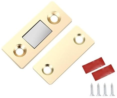 30 set starka magnetiska skåpspärrar tunna dörrmagneter stoppar osynlig självhäftande låda magnethake för kök närmare för skåp (guld)
