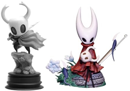 YLEAFUN 2 st Hornet Can & Hollow Figure Anime spel Hollow Silksong figur modell PVC 13 cm/12 cm stående hållning bordsskiva ornament dekoration samlarduk
