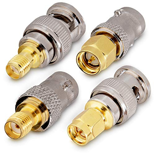 kwmobile SMA BNC Adaptor Kit - Set of 4 - RF Coax Aerial Radio Adapter Antenna Male Female Converter Connectors for Radios - CB Ham Two Way Handheld