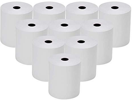 10x Thermorollen 57mm x 12mm x 26m Bonrollen Thermopapier Additionsrollen, Ersatz-Papierrollen, Kassenrollen