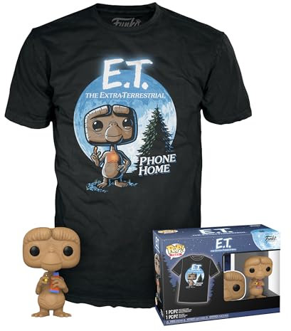 Funko Pop! & Tee: E.T.- E.T. mit Reeses - Large - (L) - T-Shirt - Kleidung mit Vinyl-Sammelfigur - Geschenkidee - Spielzeug und Kurzärmeliges Top Für Erwachsene Männer und Frauen - Movies Fans