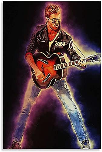 DIY Erwachsene Und Kinder Diamant Malerei Painting Kits Vollbohrer Rocksänger George Michael Retro und Picture Modern 5d Strass Bild Kristall Kunsthandwerk 11.8x15.7(30x40cm) Kein Rahmen