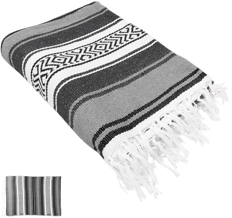 CLISPEED Couverture en coton - Couverture de canapé - Couverture de canapé - Couverture d'hiver - Couverture mexicaine - Couverture décorative pour canapé, yoga, drap de lit, baie vitrée - Couverture