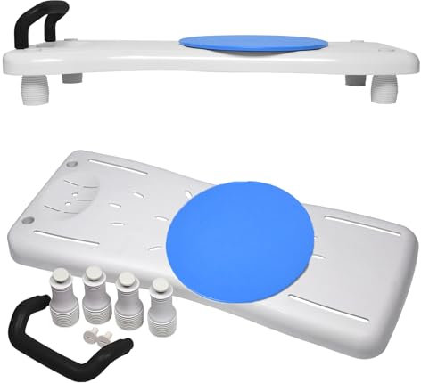 FIVMEN Tavoletta per vasca da bagno, per anziani, con impugnatura ergonomica e piastra girevole, antiscivolo, per vasca da bagno, colore: nero