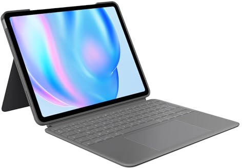 Logitech Combo Touch, étui clavier pour iPad Air 13 pouces (M2, M3 et M4) (2024, 2025 et 2026) - rétroéclairé amovible avec support, saisie confortable, mode multi-usage, Français AZERTY - Gris