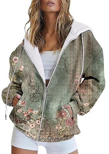MJGkhiy Felpa Donna con Zip e Cappuccio Oversize Cotone Felpe Bianca Casual Manica Lunga Sweatshirt Leggera Giacca con Tasche E Cerniera Ragazza Sportiva Hoodie Autunno Invernali Offerta