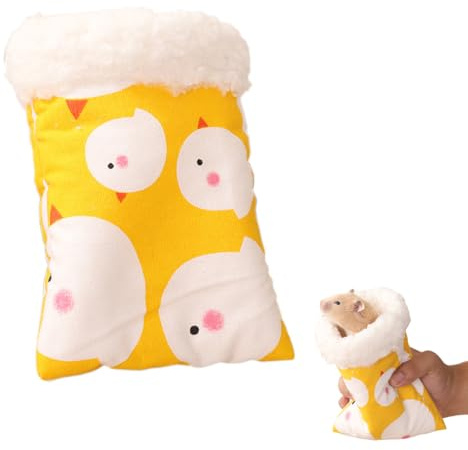 BQRKOTM 1 Pièce Sac de Couchage Hamster, Lit de Hamster, Sac de Couchage Grotte Nid, Doux Chauds pour Maison de Cochon d'Inde, Petit Animal de Compagnie pour Hiver, Accessoires pour Petit Animal