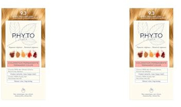 PHYTO Paris - Coloration Permanente - 9.3 - Blond Très Clair Doré - Pigments Végétaux - Couvre 100% des Cheveux Blancs - Sans Ammoniaque - Sans Silicone (Lot de 2)