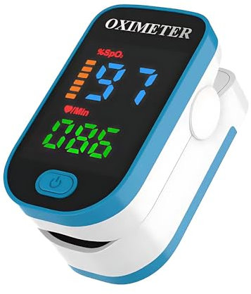 Oxygen Monitor Finger Adults, Pulse Oximeter with Large LED Display, Accurate and Fast Measurement, Blood Oxygen Saturation Monitor & Pulse Rate Monitor, Oximeter for Home Use (Blue)