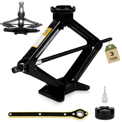 TEOV Universeller Scherenwagenheber 3T/3000kg, Wagenheber Maximale Höhe bis zu 45cm, Tragbarer Wagenhebersatz für Auto, SUV, MPV und Andere Fahrzeuge