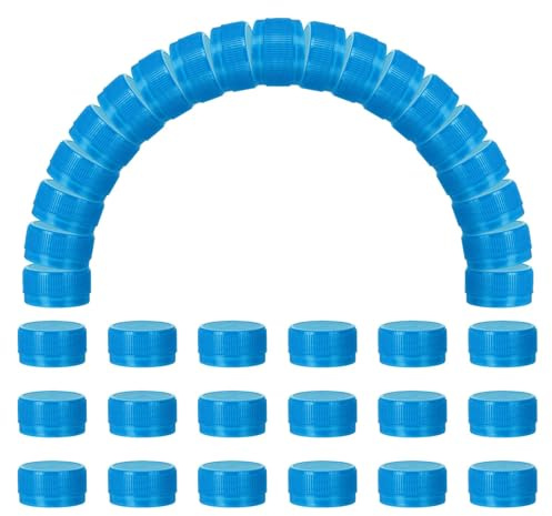 sourcing map Plastic Bottle Caps 30mm Water Bottles Top Sky Blue 100pcs | Bottle Screw Lid Top,Water Bottles Top Cap,for DIY Development,Imagination Intelligence Craft,Scrapbook Creative Gifts