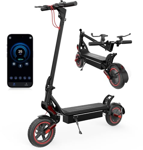 iScooter W8 Trottinette Électrique Adulte,Autonomie 45km,Trottinette Électrique Pliable Tout-Terrain avec Pneus Antidérapants,Suspension à Ressort,Écran LCD,Application Mobile