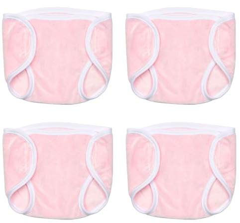 TatuDoll 4 Pink Pairs Baby Dolls Diapers Underpants Accessories for 18-23 inch Baby Dolls Newborn Underwear Diapers Reusable Washable, 4 Pink