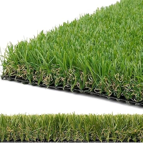 Bakaji Prato Sintetico Manto Erboso Erba Finta Realistica Giardino 4 Sfumature Di Colore Tappeto Sintetico Anti UV Atossico Drenante Ideale Per Piscina Terrazzo Aree Giochi Viali (30mm 1,5x10mt 15mq)