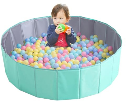 Ball Pit, Foldable Baby Ball Pit, 80 CM Kids BallPit for Children Girls Boys, Portable Ocean Ball Pits, Playhouse Playpen Ocean Ball Pool for Baby Toddler Boys Girls Dogs Pets Indoor Outdoor, Blue