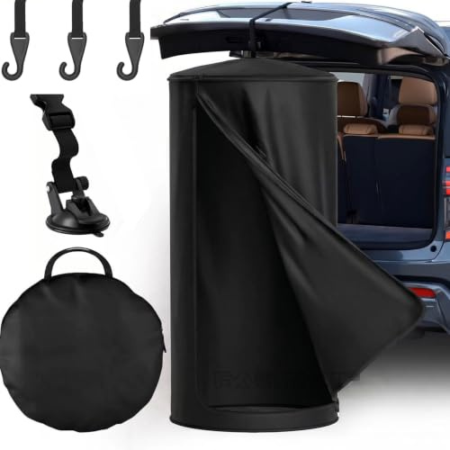 Tente de Douche Instantanée à Montée pour Hayon Lifting SUV, Tente Portable D’intimité pour 1 à 2 Personnes avec Ventouse, Crochets Suspendus, Sac de Rangement pour S’Habiller, Toilettes