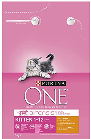 Purina ONE Kitten Cat Food Chicken & Wholegrain, Transparent, Chicken, 3kg