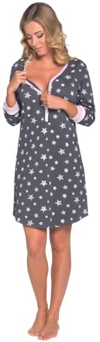 Italian Fashion Camison Lactancia Hospital | Ropa Premama Embarazada | Ropa Embarazada Mujer con Botones | Camison Hospitalario Mujer | Bata Maternidad Hospital S-XXL