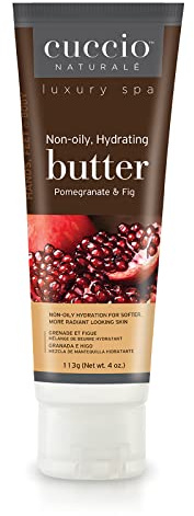 Cuccio Pomegranate & Fig Body Butter Tube 4oz, Hydrating Hand & Body Cream, Moisturiser & Vegan Skincare, Nourishes & Softens Dry Skin, Essential Oil Blend
