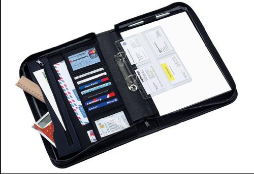 Krüger 2-Ring Dokumentenmappe A4 Ringbuchmappe Schwarz/Blau