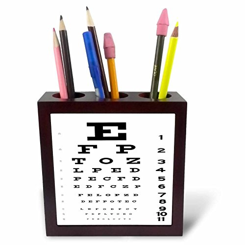 3dRose LLC Eye Chart 5-Inch Tile Pen Holder