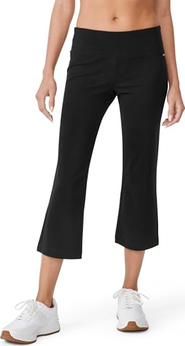 Jockey Women's Activewear Cotton Stretch Slim Flare Capri, Black, L