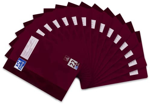 Oxford Schulheft A4, 16 Blatt, Lineatur 22, kariert, 15 Stück