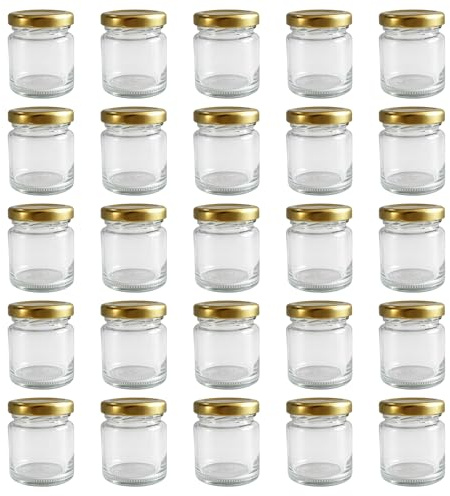 Set di 30 vasetti, mini bicchieri, 37 ml, barattoli, vasi da marmellata, da conserva, senape, miele, bicchieri, vasi da gelato, bicchieri da degustazione. gold