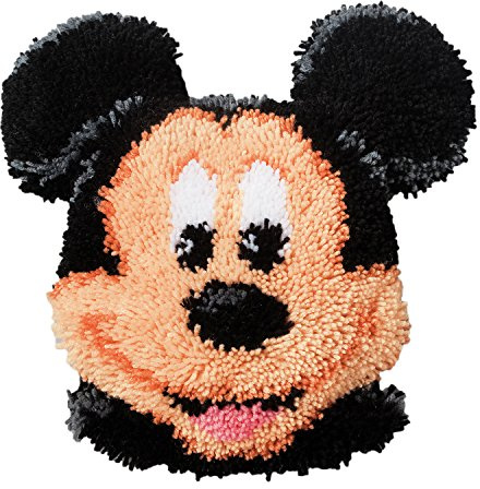 Vervaco Latch Hook Shaped Cushion: Mickey Mouse, Acrylic, Multi-Colour, 30 x 2 x 20 cm