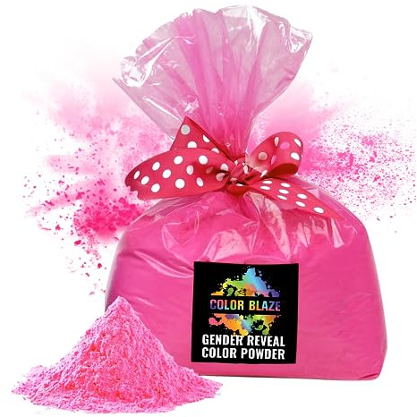 Color Blaze Holi Colored Powder - 5 lbs of Pink Powdered Color - for Fun Runs, Color Toss, Rangoli, Powder War, Backyard Party & Festivals - Pack of 1 Colorful Bag - 5 Pounds in Bulk - Pink