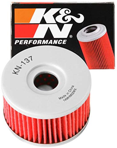 K&N Powersports Ölfilter - Kartusche 60x37mm kompatibel mit Suzuki (KN-137), Rot