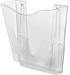 Deflecto A4 Wall Mounted Magazine File Holder - Perfect for Folders, Files, Mails & Brochure - Clear Racks for Home Office with Sleek Portrait Design