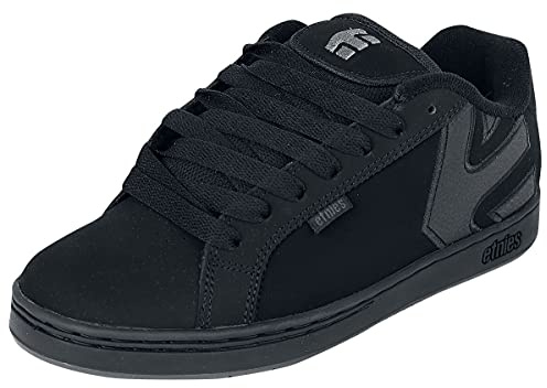 Etnies Fader - Skate Vulcanisée Classique, Construction Renforcée, Confort Coussiné, Baskets du Quotidien - Black Dirty Wash - 45
