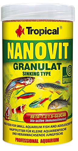 NANOVIT GRANULAT 250ml / 175g - Petites granules descendantes à Multi ingrédients pour Poissons d'aquarium de Petite