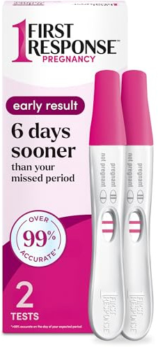 First Response Early Result Pregnancy Test, 2 Pack (Packaging & Test Design May Vary)