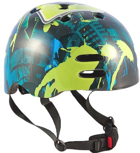 Sport Direct™ No Bounds™ BMX Bicycle Bike Helmet Blue/Green 55-58cm CE EN 1078:2012 Approved