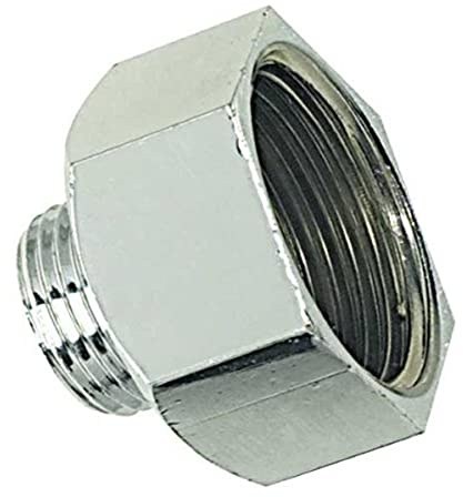 Mamelon laiton réduit femelle 20x27 Mâle 15x21 Chrome