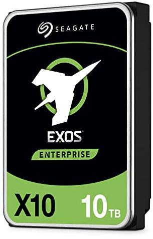 Seagate Exos 10TB, företagets interna hårddisk – 3,5 6 Gbit/s, 128 MB cache, för företag och datacenter, enkel öppning (ST10000NM0016)