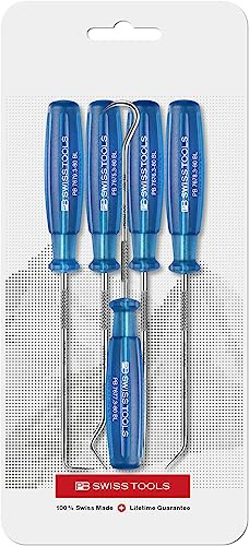 PB Swiss Tools Mini Haken Pick Set PB 7684 | 100% Swiss Made | 5-teiliges PickTool für Dichtungen bei O-Ring, Bremse, Motor, Getriebe