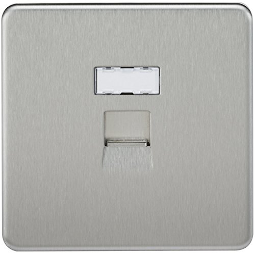 Knightsbridge SFRJ45BC Screwless Rj45 Network Outlet, Brushed Chrome