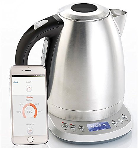 Rosenstein & Söhne moderner Wasserkocher: Wasserkocher V3 WSK-400 mit 4 Temperatur-Stufen & Tee-Timer, 1,7 Liter (Temperaturregelung, mit Warmhaltefunktion, Kaffee)