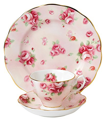 100 Years of Royal Albert 3pce Tea Set, Rose Blush