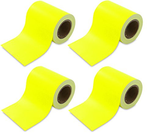 4er Pack Nachfüllrollen für Haftnotiz-Abroller Breite: 60 mm, 4 Rollen mit ca. 10 m Haftnotizen in Neongelb, Klebezettel, Haftzettel